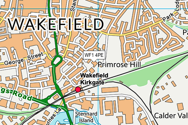 Wakefield St Marys Church of England Voluntary Aided Primary School map (WF1 4PE) - OS VectorMap District (Ordnance Survey)