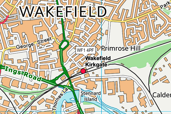 WF1 4PF map - OS VectorMap District (Ordnance Survey)