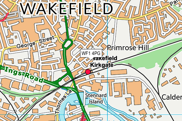 WF1 4PG map - OS VectorMap District (Ordnance Survey)