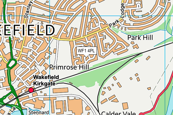 WF1 4PL map - OS VectorMap District (Ordnance Survey)