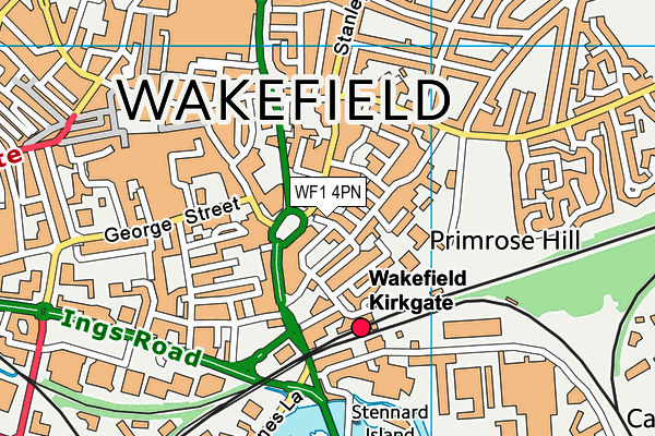 WF1 4PN map - OS VectorMap District (Ordnance Survey)