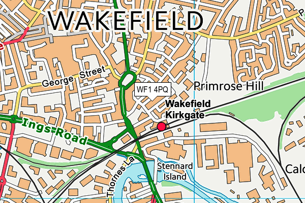 WF1 4PQ map - OS VectorMap District (Ordnance Survey)