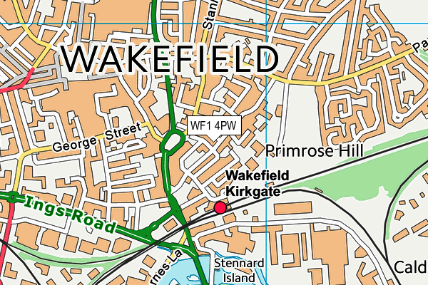 Wakefield City Club (Closed) map (WF1 4PW) - OS VectorMap District (Ordnance Survey)