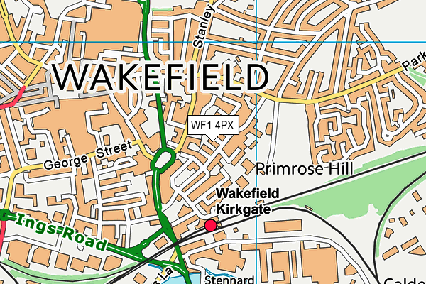 WF1 4PX map - OS VectorMap District (Ordnance Survey)