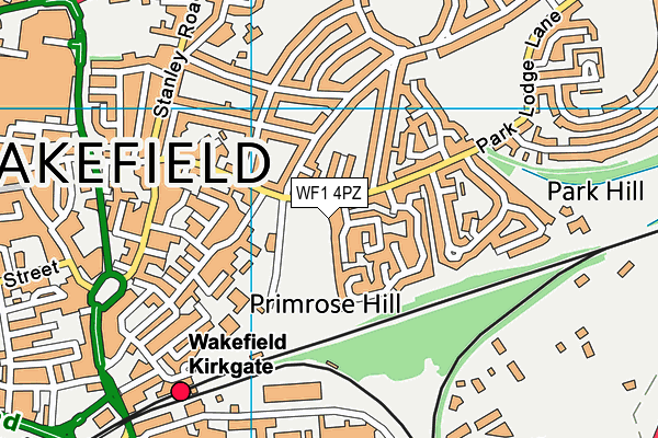 WF1 4PZ map - OS VectorMap District (Ordnance Survey)