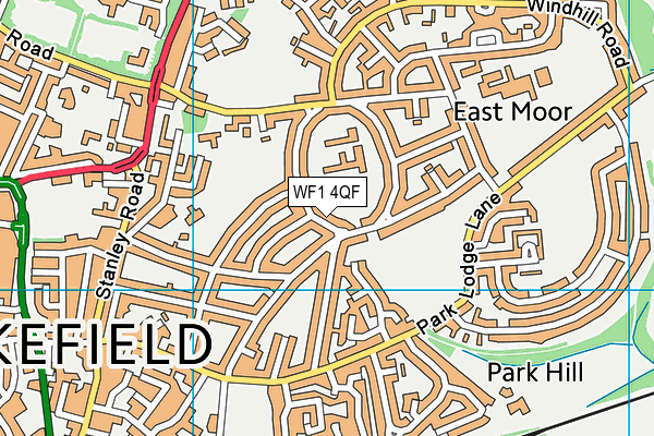 WF1 4QF map - OS VectorMap District (Ordnance Survey)