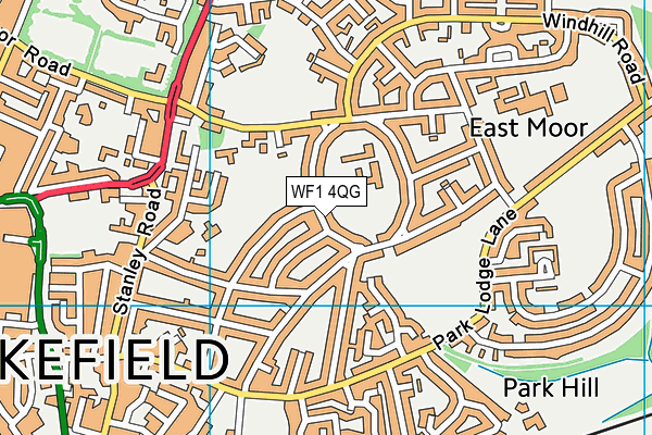 WF1 4QG map - OS VectorMap District (Ordnance Survey)