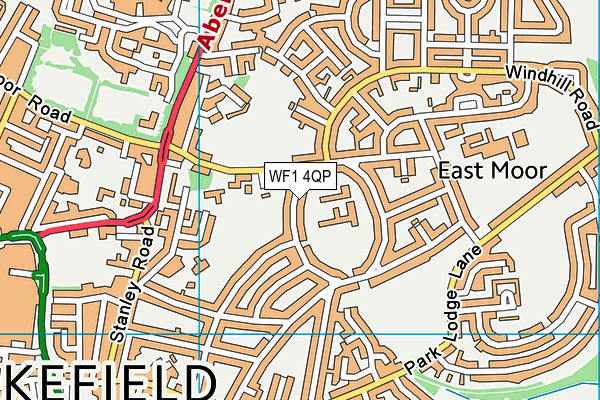 WF1 4QP map - OS VectorMap District (Ordnance Survey)