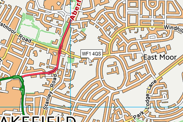 WF1 4QS map - OS VectorMap District (Ordnance Survey)