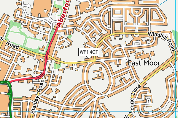 WF1 4QT map - OS VectorMap District (Ordnance Survey)