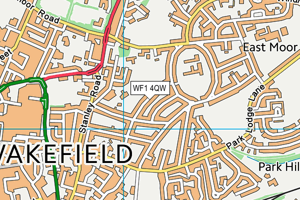 WF1 4QW map - OS VectorMap District (Ordnance Survey)