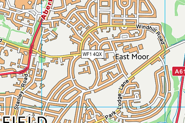 WF1 4QX map - OS VectorMap District (Ordnance Survey)