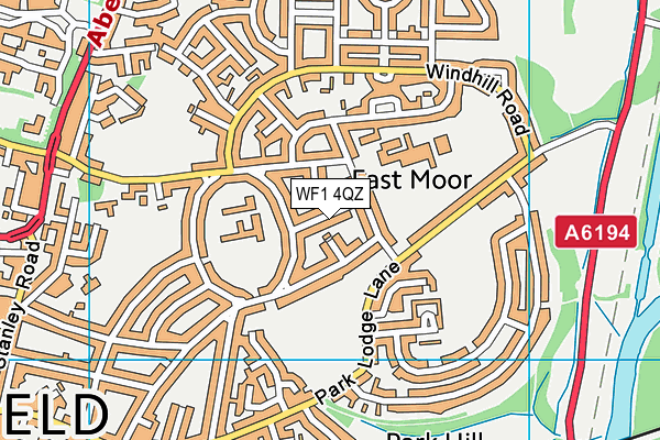 WF1 4QZ map - OS VectorMap District (Ordnance Survey)
