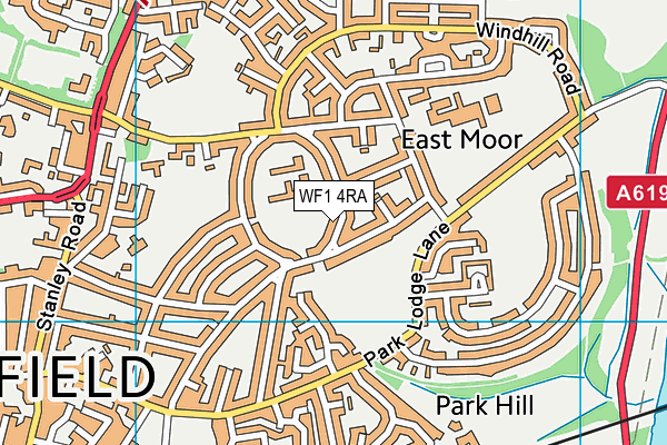 WF1 4RA map - OS VectorMap District (Ordnance Survey)