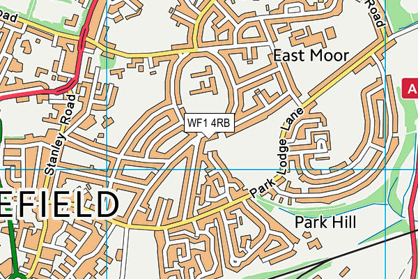 WF1 4RB map - OS VectorMap District (Ordnance Survey)