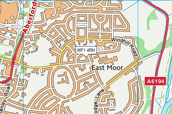 WF1 4RH map - OS VectorMap District (Ordnance Survey)