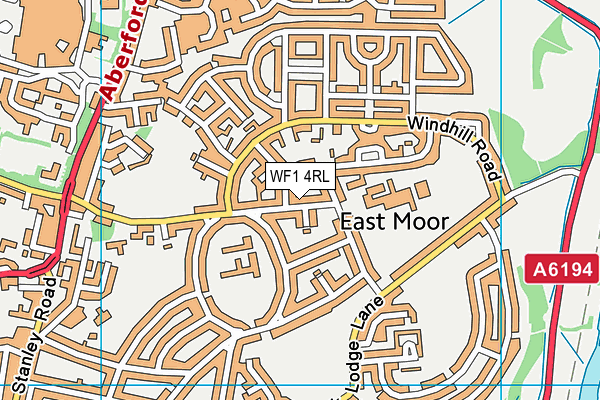 WF1 4RL map - OS VectorMap District (Ordnance Survey)