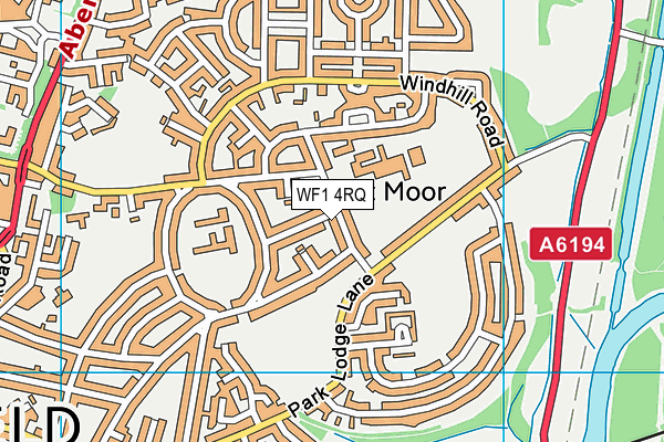 WF1 4RQ map - OS VectorMap District (Ordnance Survey)