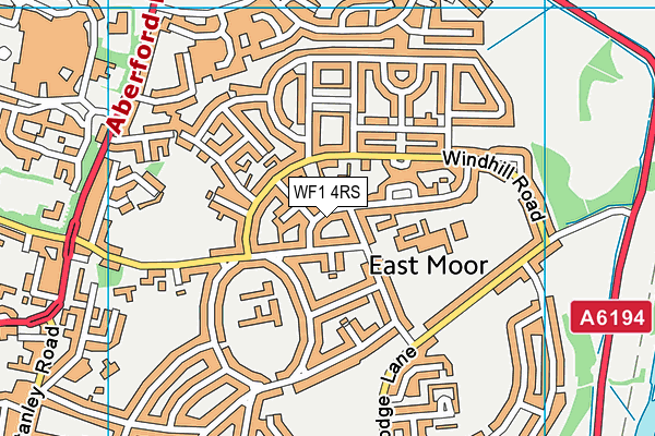 WF1 4RS map - OS VectorMap District (Ordnance Survey)