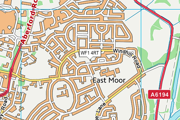 WF1 4RT map - OS VectorMap District (Ordnance Survey)