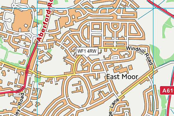 WF1 4RW map - OS VectorMap District (Ordnance Survey)