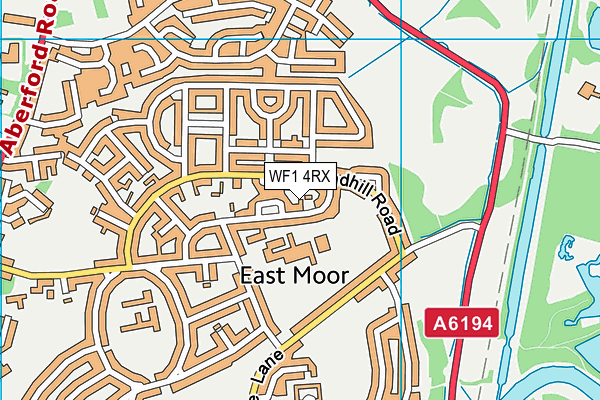 WF1 4RX map - OS VectorMap District (Ordnance Survey)