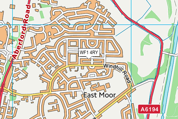 WF1 4RY map - OS VectorMap District (Ordnance Survey)