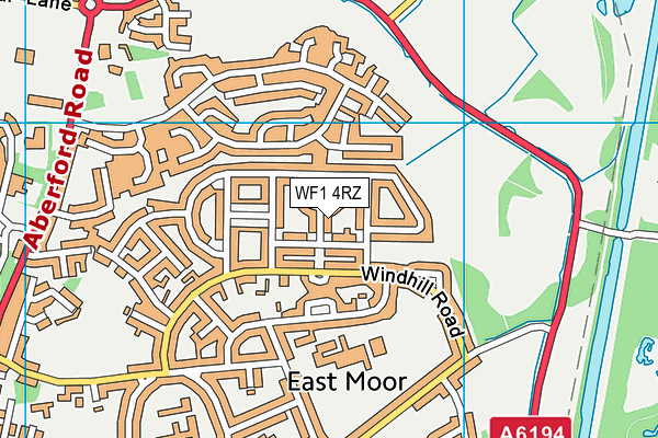 WF1 4RZ map - OS VectorMap District (Ordnance Survey)