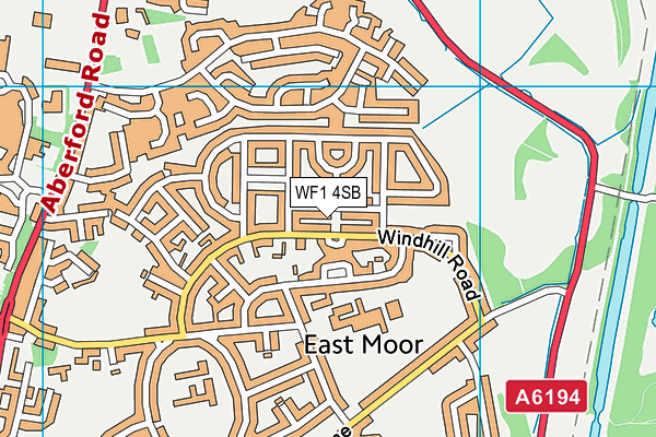 WF1 4SB map - OS VectorMap District (Ordnance Survey)