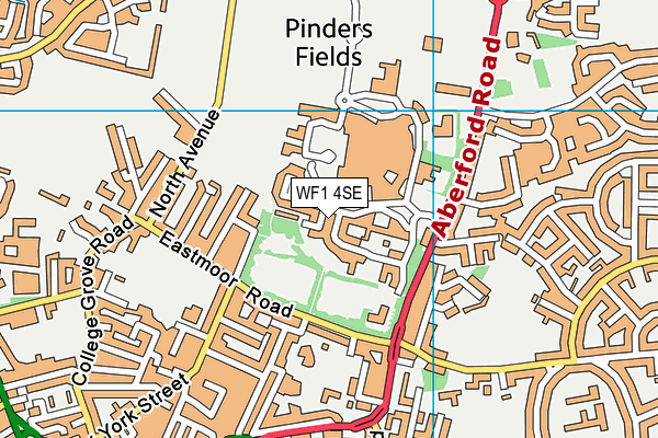 WF1 4SE map - OS VectorMap District (Ordnance Survey)