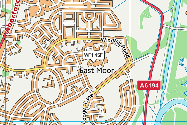 WF1 4SF map - OS VectorMap District (Ordnance Survey)