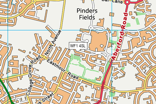 WF1 4SL map - OS VectorMap District (Ordnance Survey)