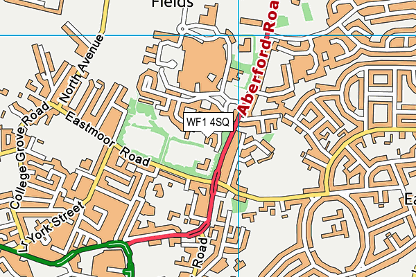 WF1 4SQ map - OS VectorMap District (Ordnance Survey)