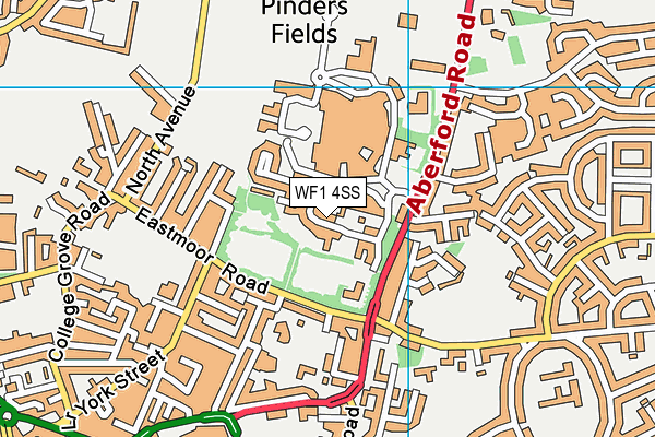 WF1 4SS map - OS VectorMap District (Ordnance Survey)