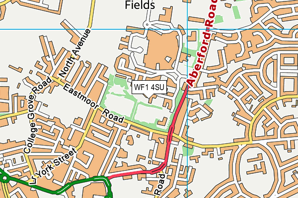 WF1 4SU map - OS VectorMap District (Ordnance Survey)