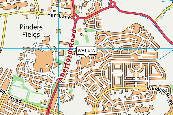 WF1 4TA map - OS VectorMap District (Ordnance Survey)