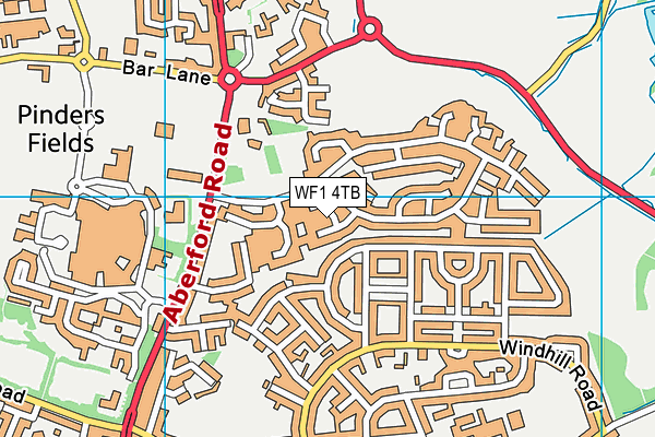 WF1 4TB map - OS VectorMap District (Ordnance Survey)