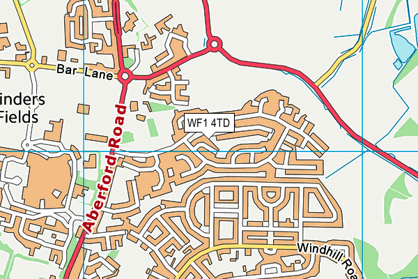 WF1 4TD map - OS VectorMap District (Ordnance Survey)