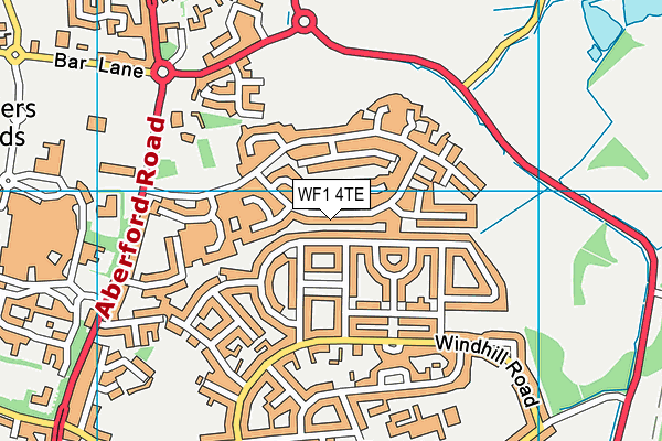 WF1 4TE map - OS VectorMap District (Ordnance Survey)