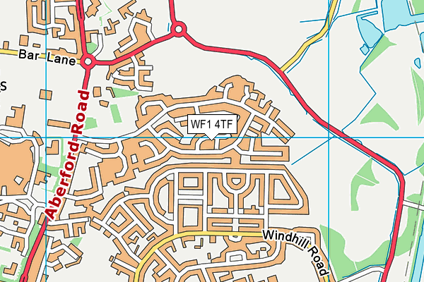 WF1 4TF map - OS VectorMap District (Ordnance Survey)