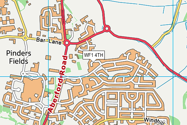 WF1 4TH map - OS VectorMap District (Ordnance Survey)