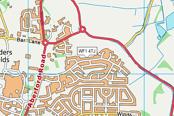 WF1 4TJ map - OS VectorMap District (Ordnance Survey)