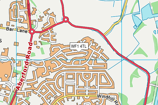 WF1 4TL map - OS VectorMap District (Ordnance Survey)