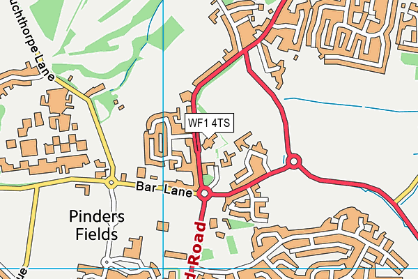 WF1 4TS map - OS VectorMap District (Ordnance Survey)