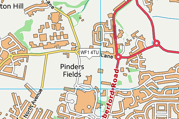 WF1 4TU map - OS VectorMap District (Ordnance Survey)