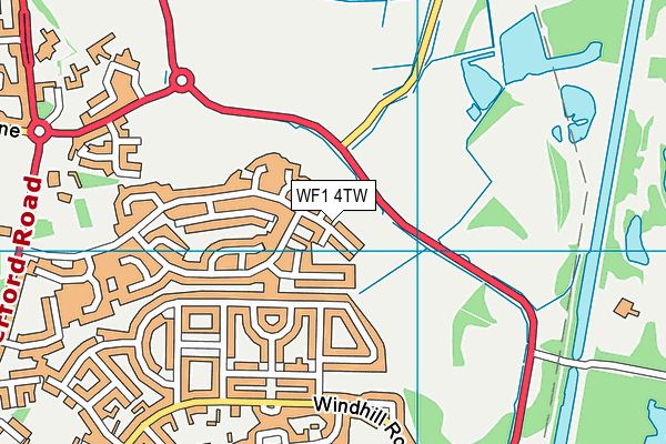 WF1 4TW map - OS VectorMap District (Ordnance Survey)