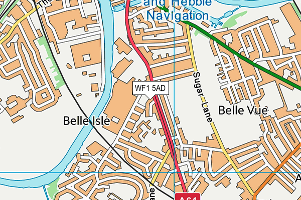 WF1 5AD map - OS VectorMap District (Ordnance Survey)