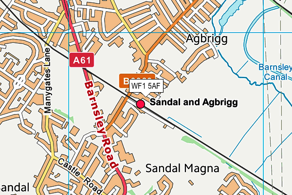 WF1 5AF map - OS VectorMap District (Ordnance Survey)