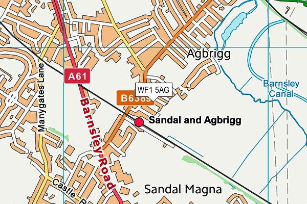 WF1 5AG map - OS VectorMap District (Ordnance Survey)