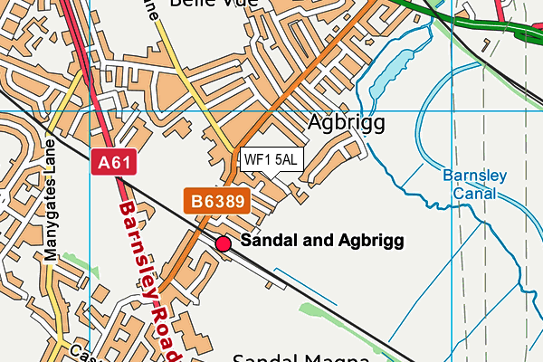 WF1 5AL map - OS VectorMap District (Ordnance Survey)